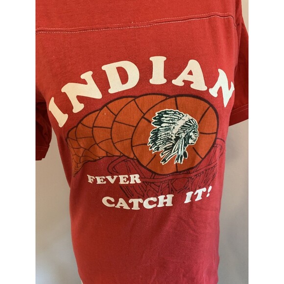VTG 70s 80s Raglan Cotton Short Sleeve Tee Indian Fever Catch It Basketball Indy - Picture 7 of 11